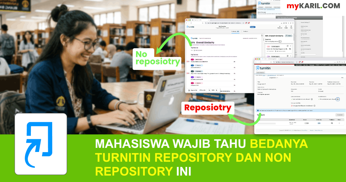 Beda Turnitin repository dan non repository
